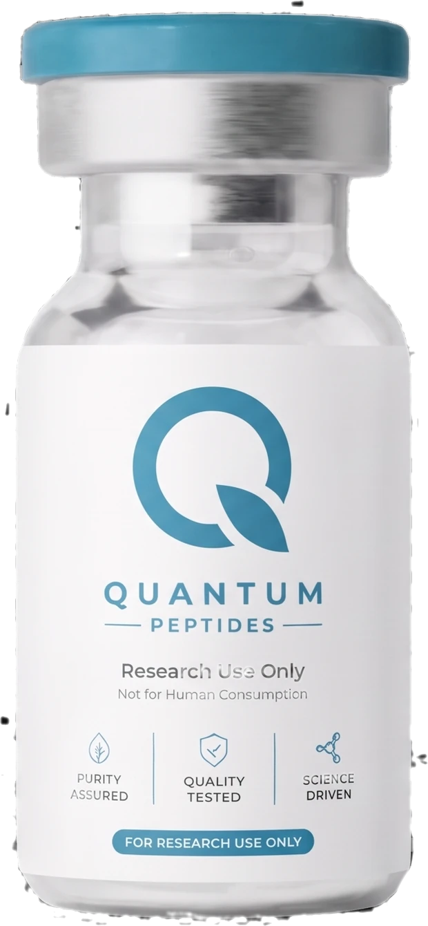 Quantum Peptides research vial — transparent